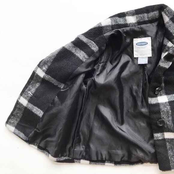 Old Navy plaid wool blend coat/jacket EUC 3-6m - Picture 4 of 5